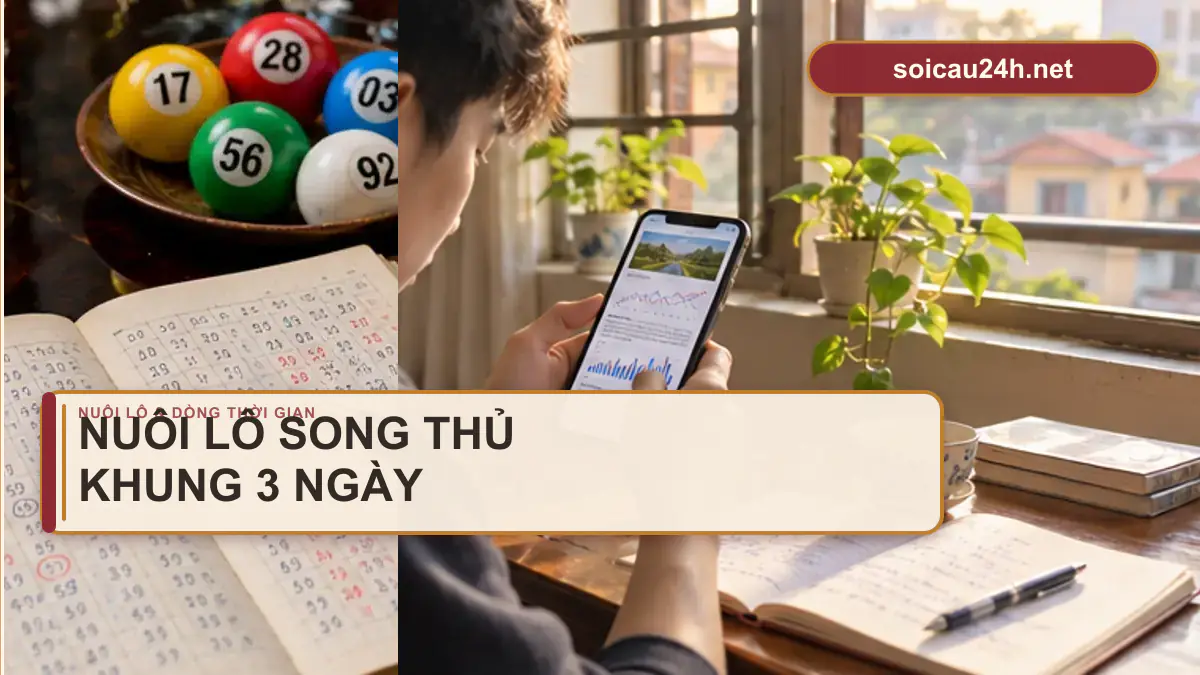 Minh họa nuôi lô song thủ khung 3 ngày theo phong cách xổ số Việt Nam.