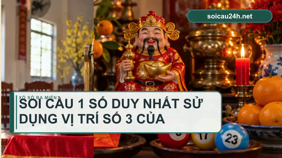 Minh họa minh họa soi cầu 1 số duy nhất sử dụng vị trí số 3 của giải 3.