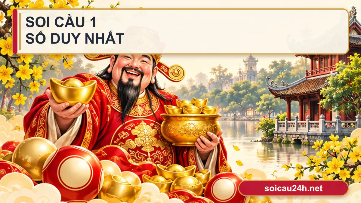 Minh họa soi cầu 1 số duy nhất theo phong cách xổ số Việt Nam.
