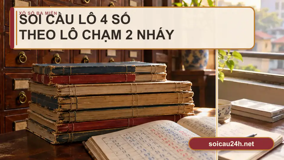 Minh họa minh họa soi cầu lô 4 số theo lô chạm 2 nháy.