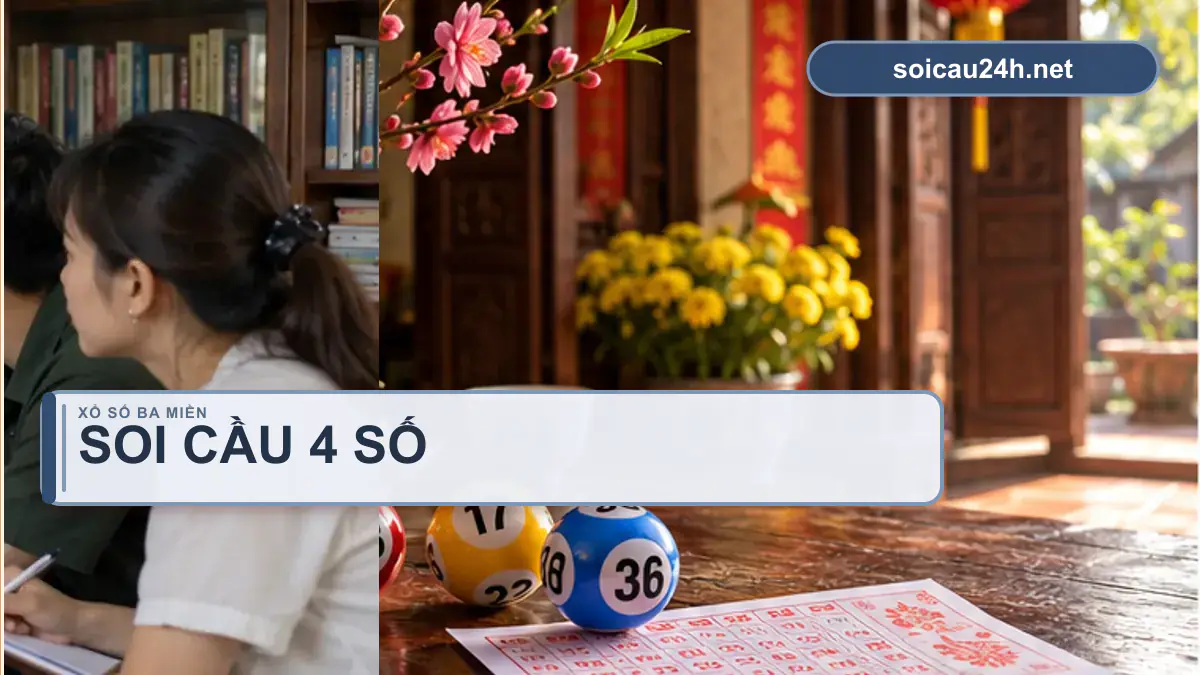 Minh họa soi cầu 4 số theo phong cách xổ số Việt Nam.