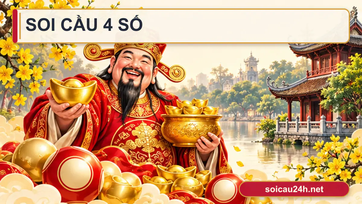 Minh họa soi cầu 4 số theo phong cách xổ số Việt Nam.