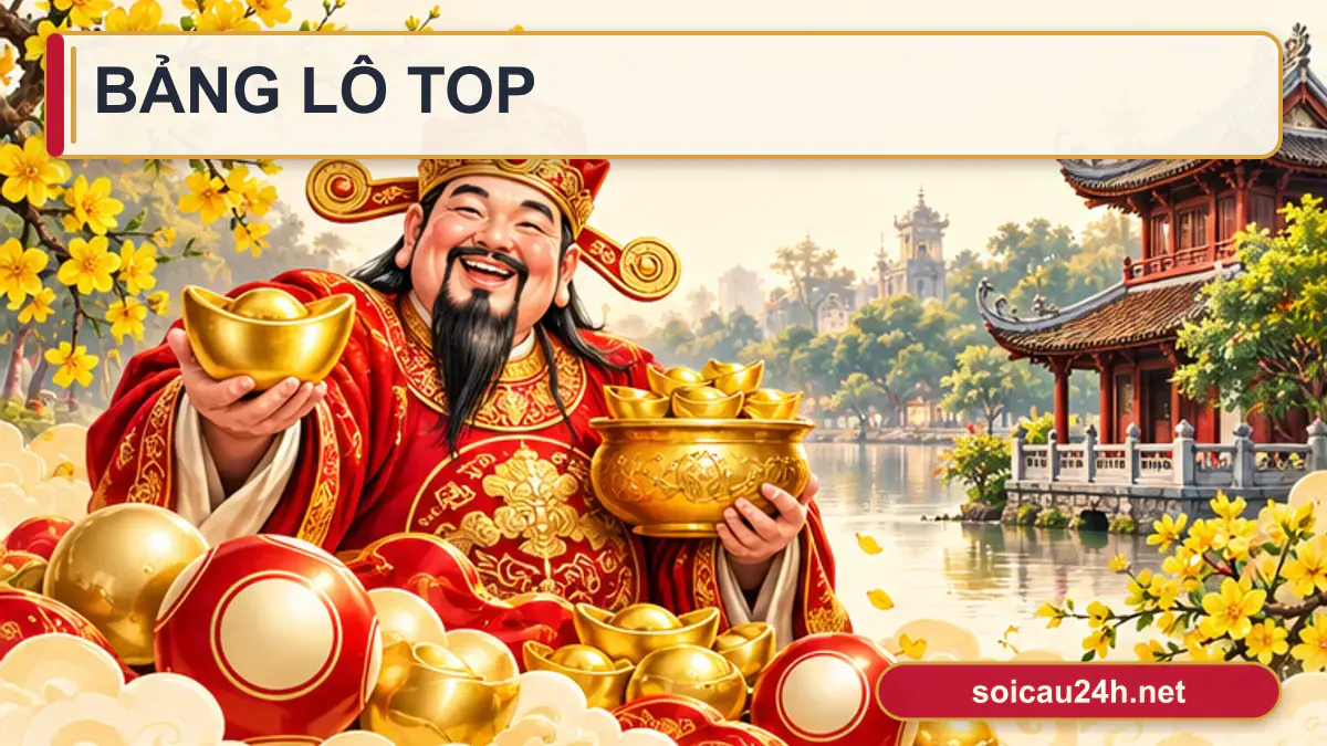 Minh họa bảng Lô Top theo phong cách xổ số Việt Nam.