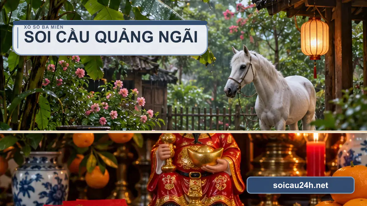 Minh họa dự đoán XSQNG - Soi cầu xổ số Quảng Ngãi theo phong cách xổ số Việt Nam.