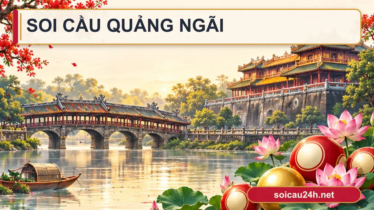 Minh họa dự đoán XSQNG - Soi cầu xổ số Quảng Ngãi theo phong cách xổ số Việt Nam.
