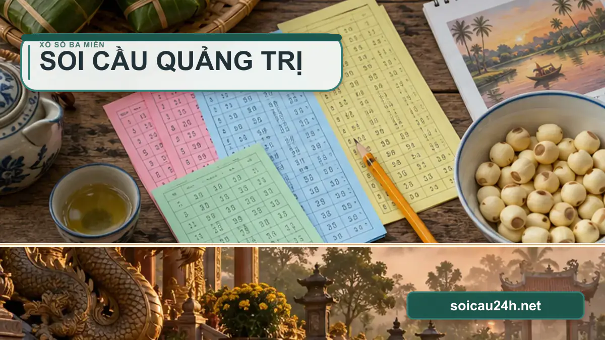 Minh họa dự đoán XSQT - Soi cầu xổ số Quảng Trị theo phong cách xổ số Việt Nam.