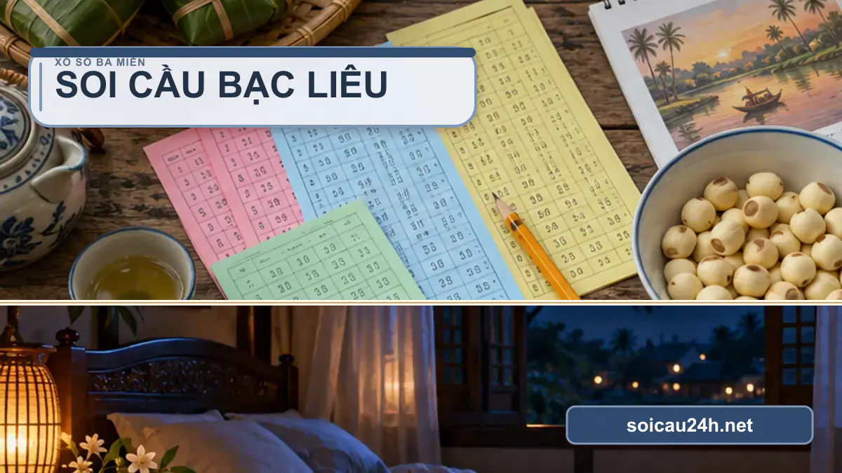 Minh họa dự đoán XSBL - Soi cầu xổ số Bạc Liêu theo phong cách xổ số Việt Nam.
