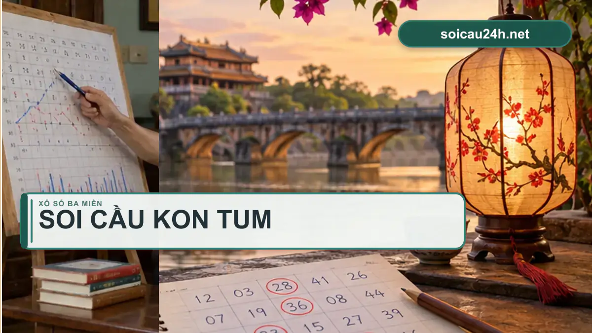 Minh họa dự đoán XSKT - Soi cầu xổ số Kon Tum theo phong cách xổ số Việt Nam.