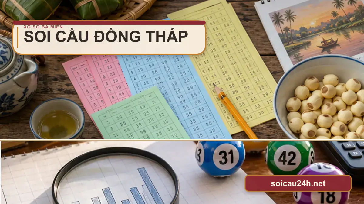 Minh họa dự đoán XSDT - Soi cầu xổ số Đồng Tháp theo phong cách xổ số Việt Nam.