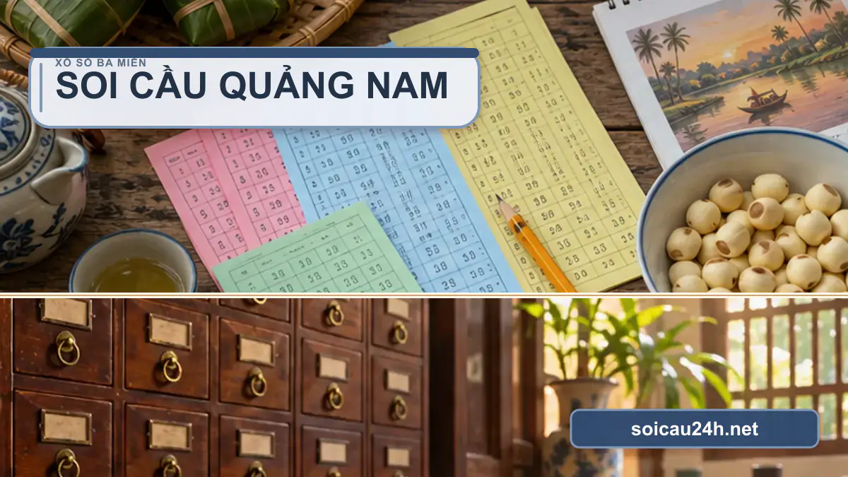 Minh họa dự đoán XSQNA - Soi cầu xổ số Quảng Nam theo phong cách xổ số Việt Nam.