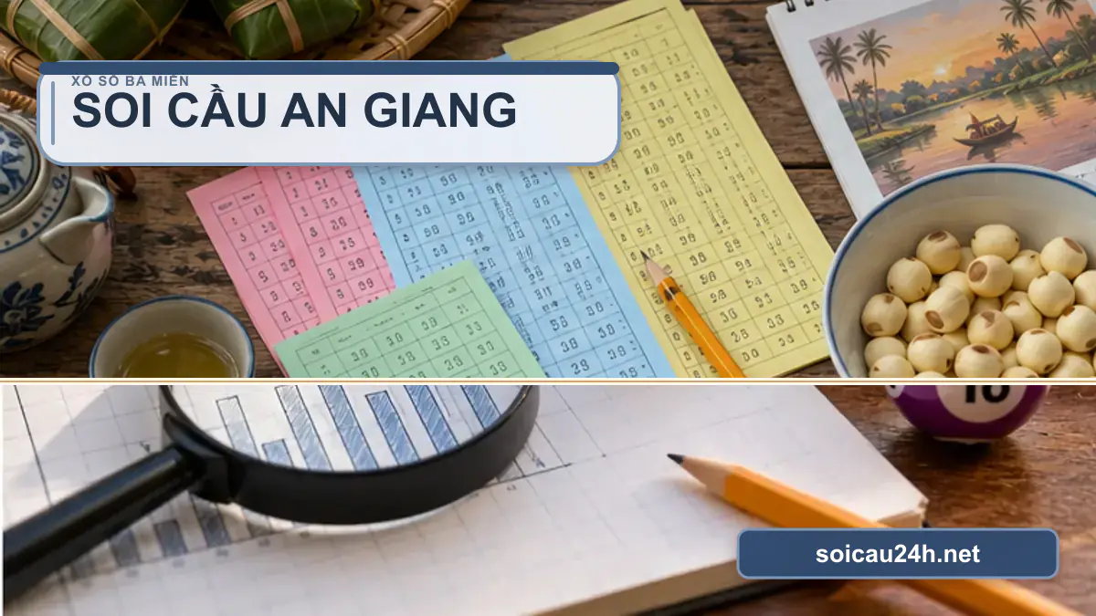 Minh họa dự đoán XSAG - Soi cầu xổ số An Giang theo phong cách xổ số Việt Nam.
