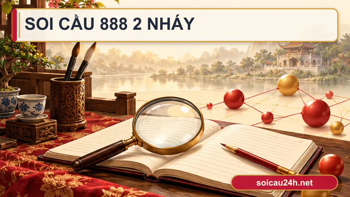 Minh họa soi cầu 888 2 nháy theo phong cách xổ số Việt Nam.