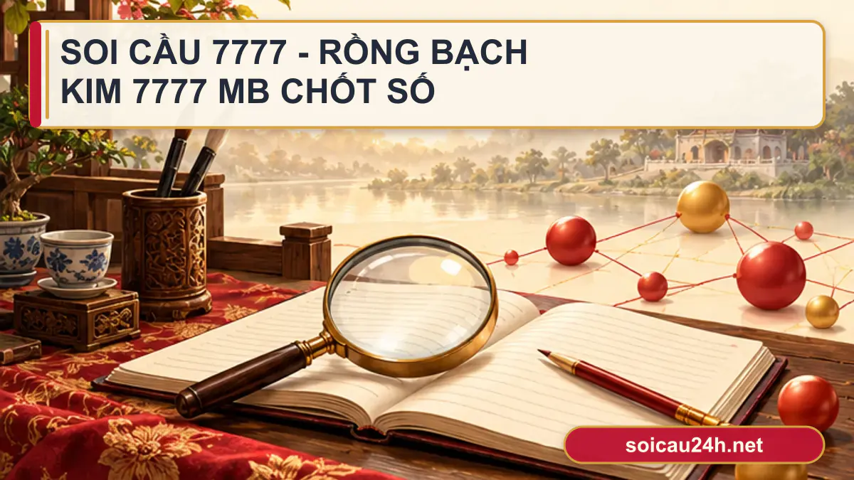 Minh họa soi cầu 7777 - Rồng bạch kim 7777 MB chốt số theo phong cách xổ số Việt Nam.