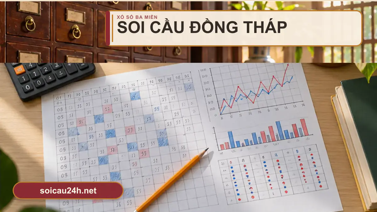 Minh họa dự đoán XSDT - Soi cầu xổ số Đồng Tháp theo phong cách xổ số Việt Nam.