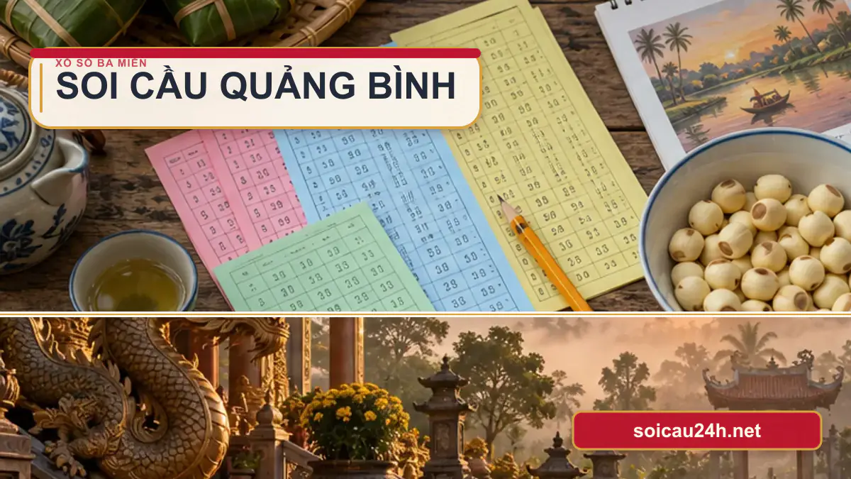 Minh họa dự đoán XSQB - Soi cầu xổ số Quảng Bình theo phong cách xổ số Việt Nam.