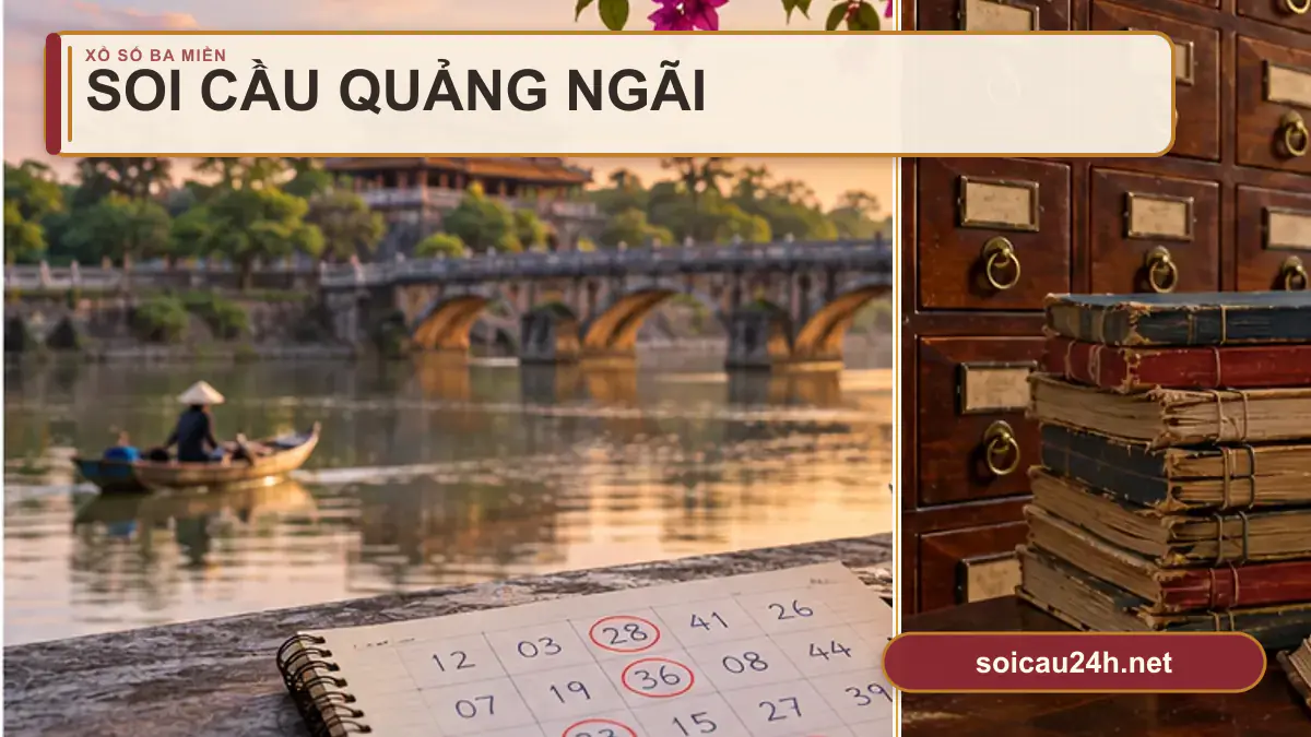 Minh họa dự đoán XSQNG - Soi cầu xổ số Quảng Ngãi theo phong cách xổ số Việt Nam.