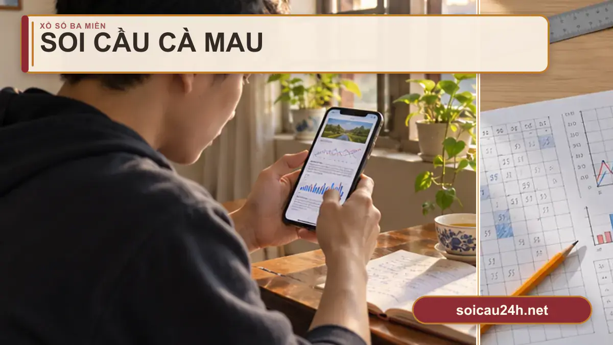 Minh họa dự đoán XSCM - Soi cầu xổ số Cà Mau theo phong cách xổ số Việt Nam.