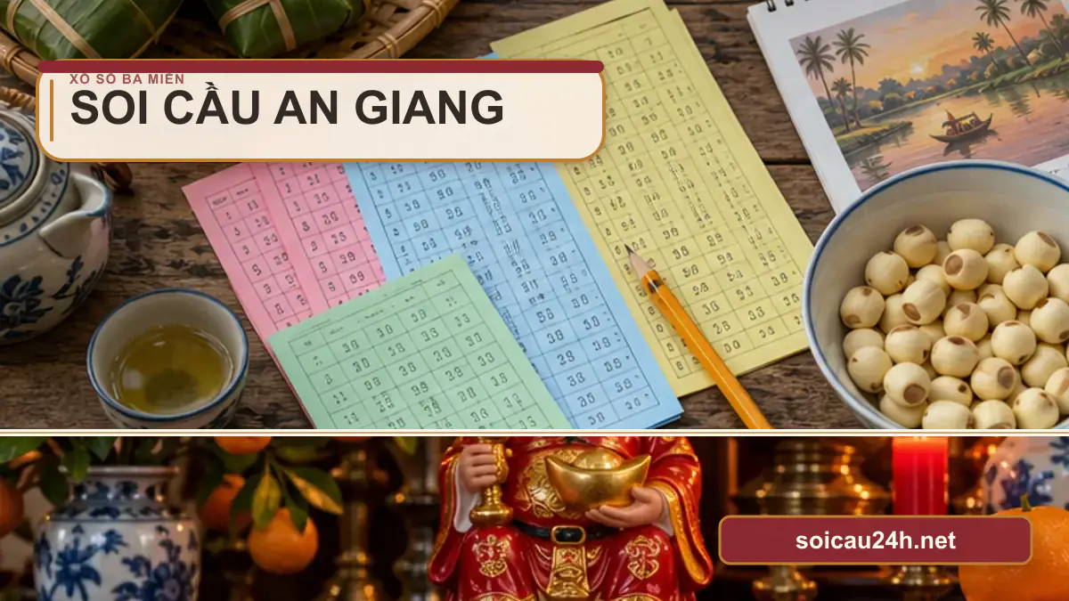 Minh họa dự đoán XSAG - Soi cầu xổ số An Giang theo phong cách xổ số Việt Nam.