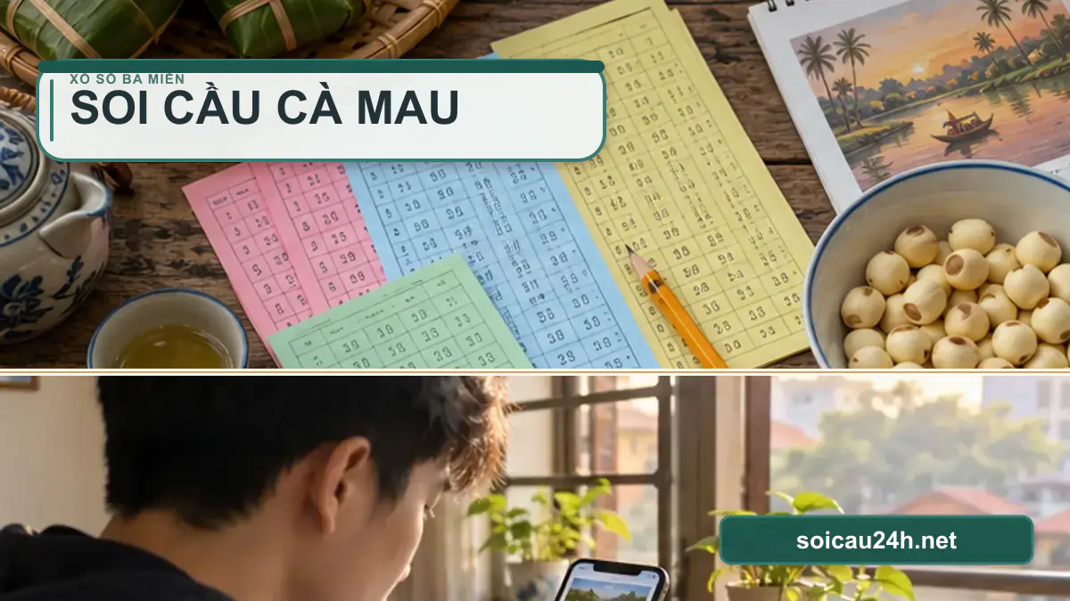 Minh họa dự đoán XSCM - Soi cầu xổ số Cà Mau theo phong cách xổ số Việt Nam.