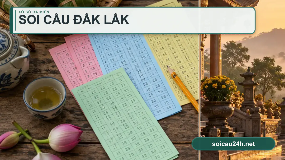 Minh họa dự đoán XSDLK - Soi cầu xổ số Đắk Lắk theo phong cách xổ số Việt Nam.