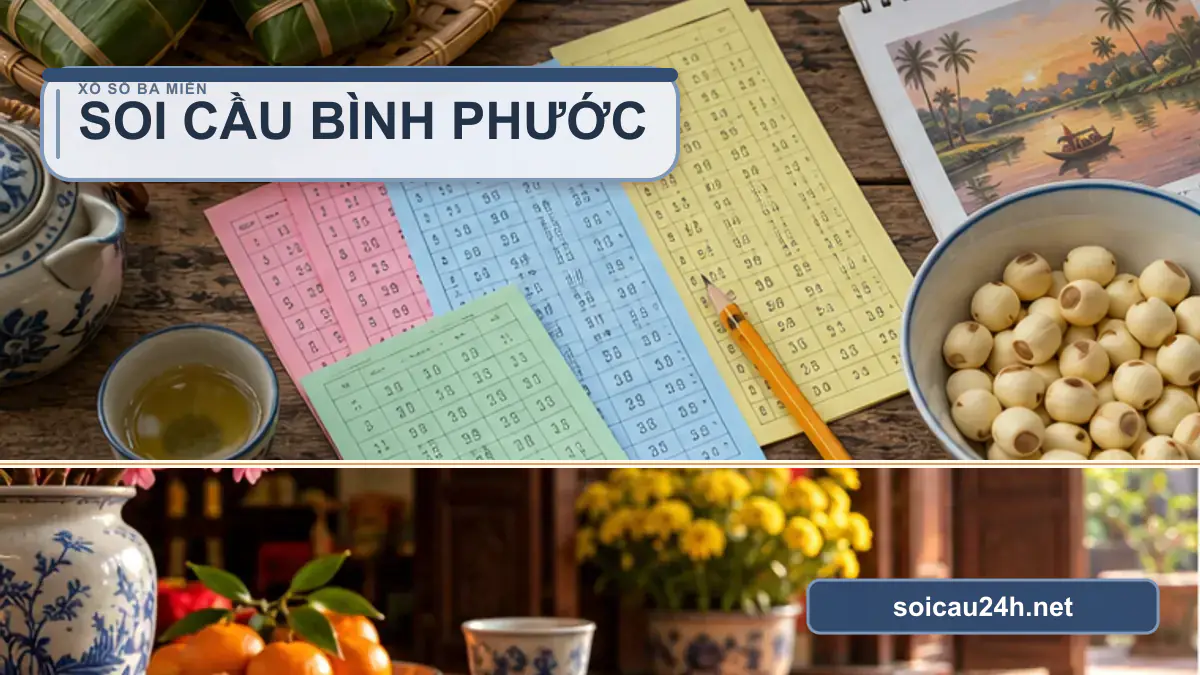 Minh họa dự đoán XSBP - Soi cầu xổ số Bình Phước theo phong cách xổ số Việt Nam.