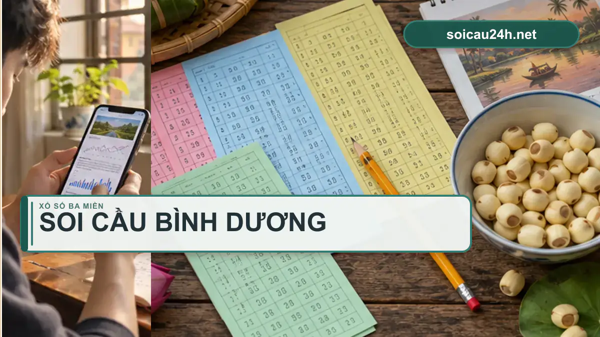 Minh họa dự đoán XSBD - Soi cầu xổ số Bình Dương theo phong cách xổ số Việt Nam.