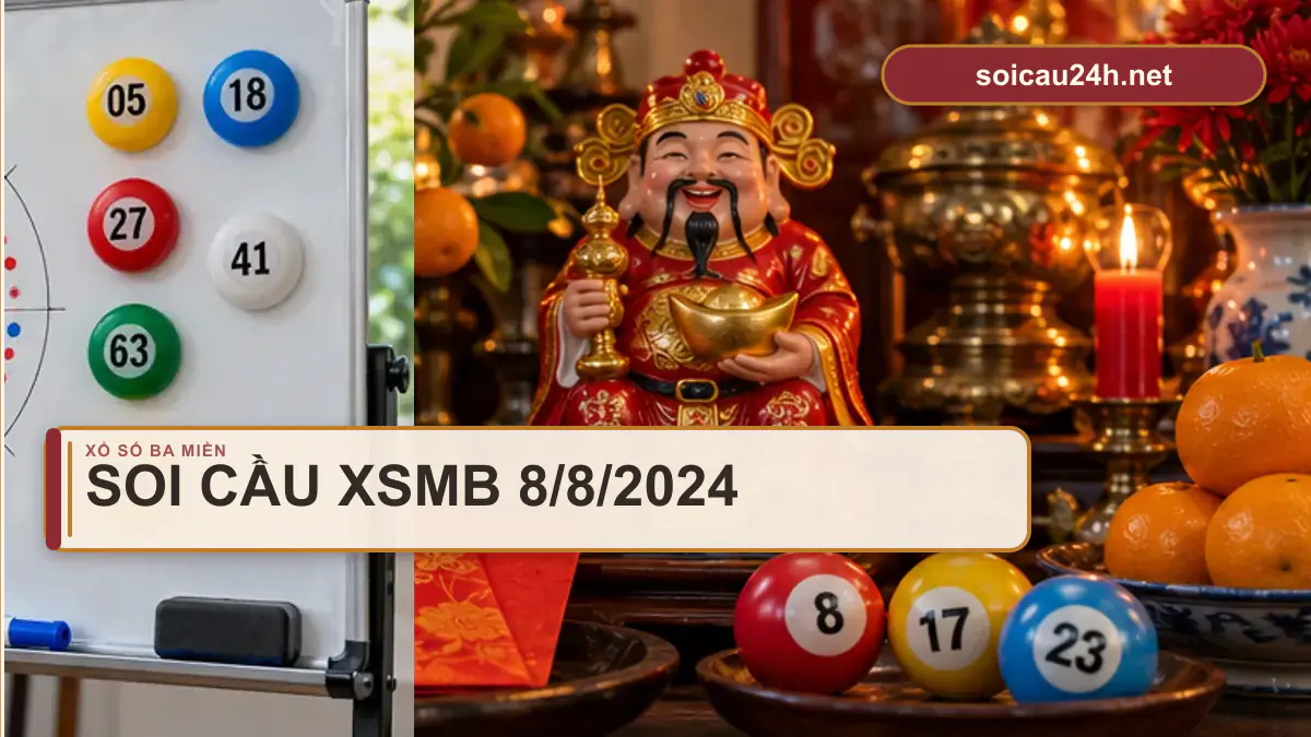 Minh họa soi cầu XSMB 8/8/2024 theo phong cách xổ số Việt Nam.