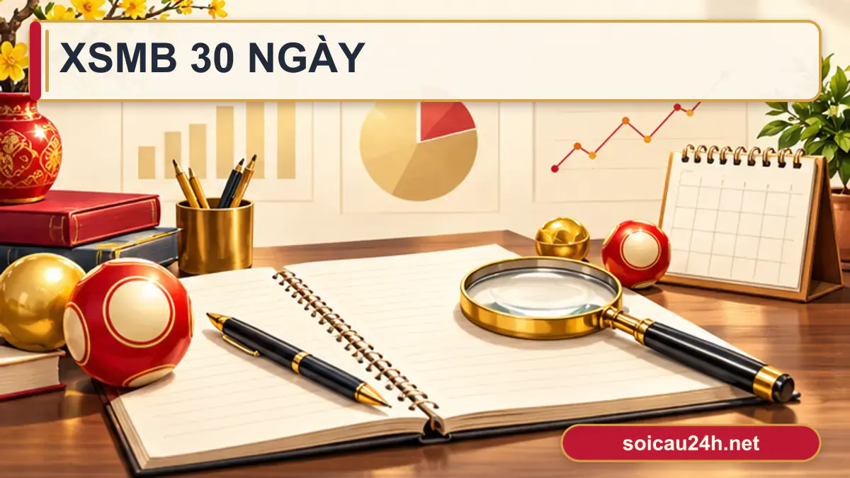 Minh họa xSMB 30 ngày theo phong cách xổ số Việt Nam.