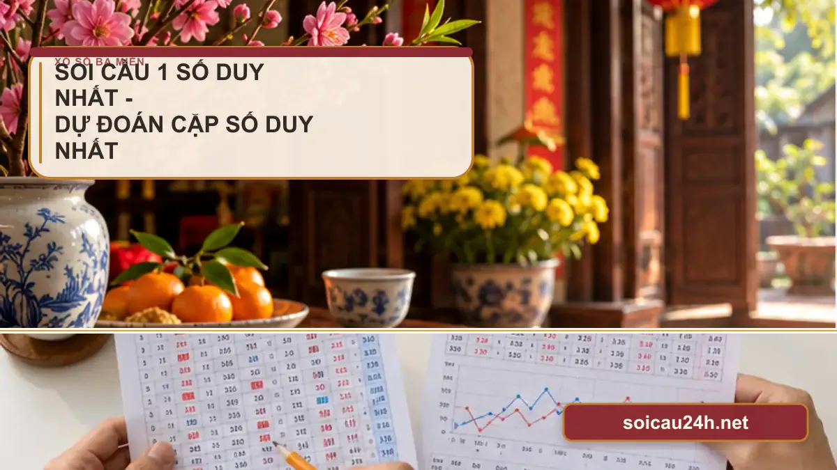 Minh họa soi cầu 1 số duy nhất - Dự đoán cặp số duy nhất mb theo phong cách xổ số Việt Nam.