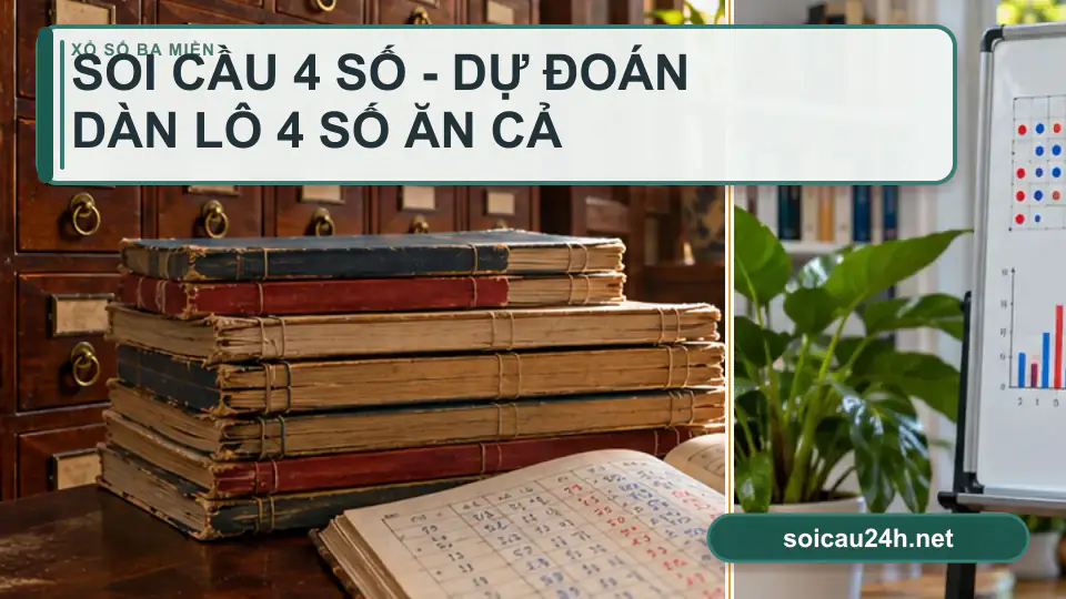 Minh họa minh họa soi cầu 4 số - dự đoán dàn lô 4 số ăn cả cặp.