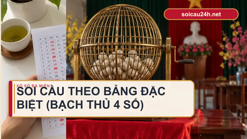 Minh họa minh họa soi cầu theo bảng đặc biệt (Bạch thủ 4 số).