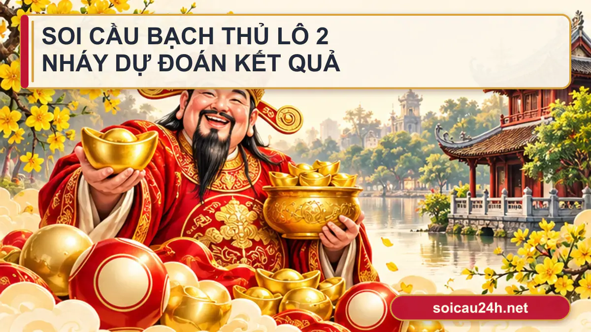 Minh họa soi Cầu Bạch Thủ Lô 2 Nháy Dự Đoán Kết Quả theo phong cách xổ số Việt Nam.