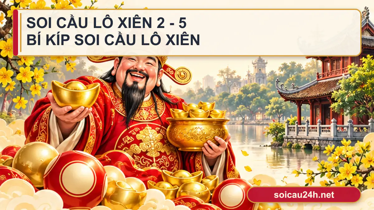 Minh họa soi Cầu Lô Xiên 2 - 5 Bí Kíp Soi Cầu Lô Xiên 2 theo phong cách xổ số Việt Nam.