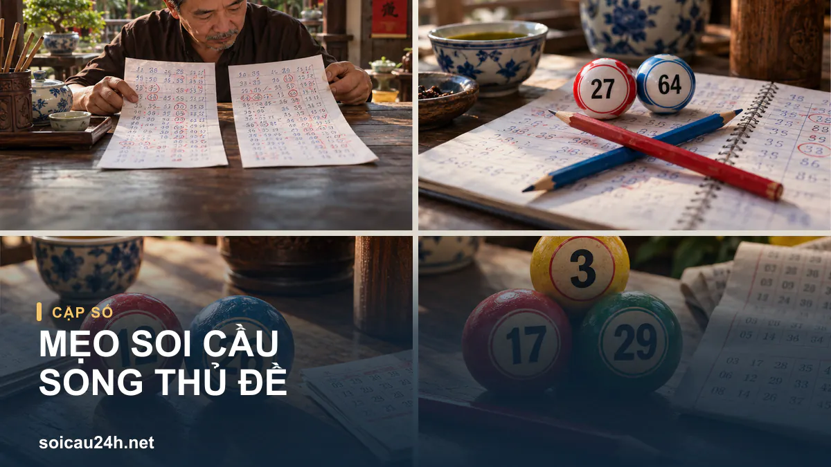 Ảnh các bộ số minh họa Mẹo Soi Cầu Song Thủ Đề.