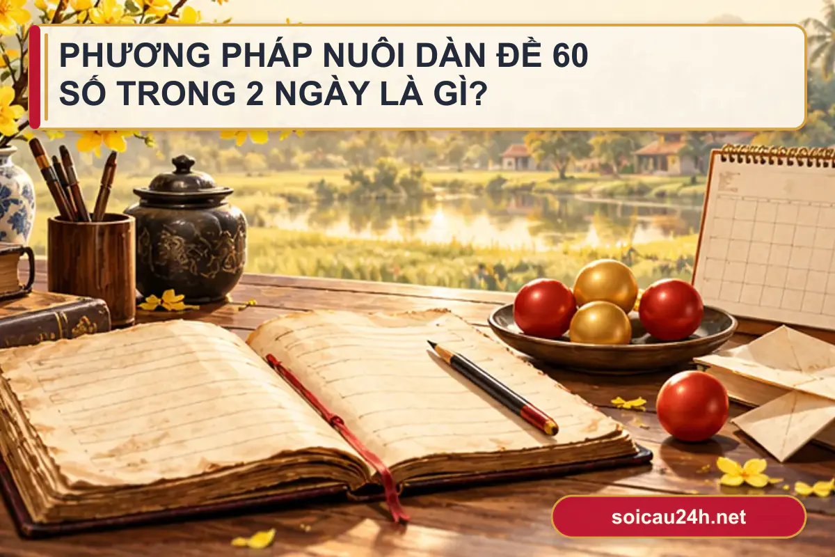 Sơ đồ minh họa phương pháp nuôi dàn đề 60 số trong 2 ngày là gì?.