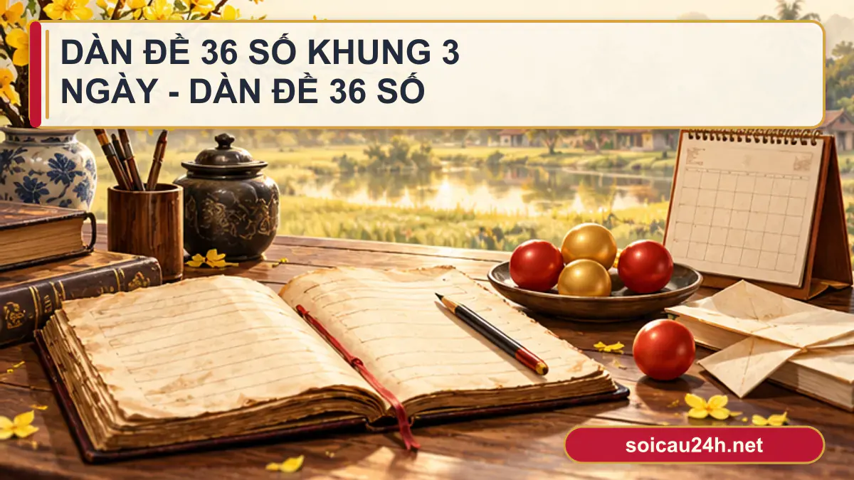 Minh họa dàn đề 36 số khung 3 ngày - Dàn đề 36 số theo phong cách xổ số Việt Nam.