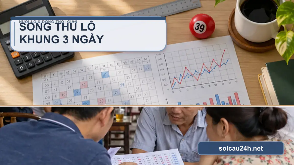 Minh họa song thủ lô khung 3 ngày theo phong cách xổ số Việt Nam.