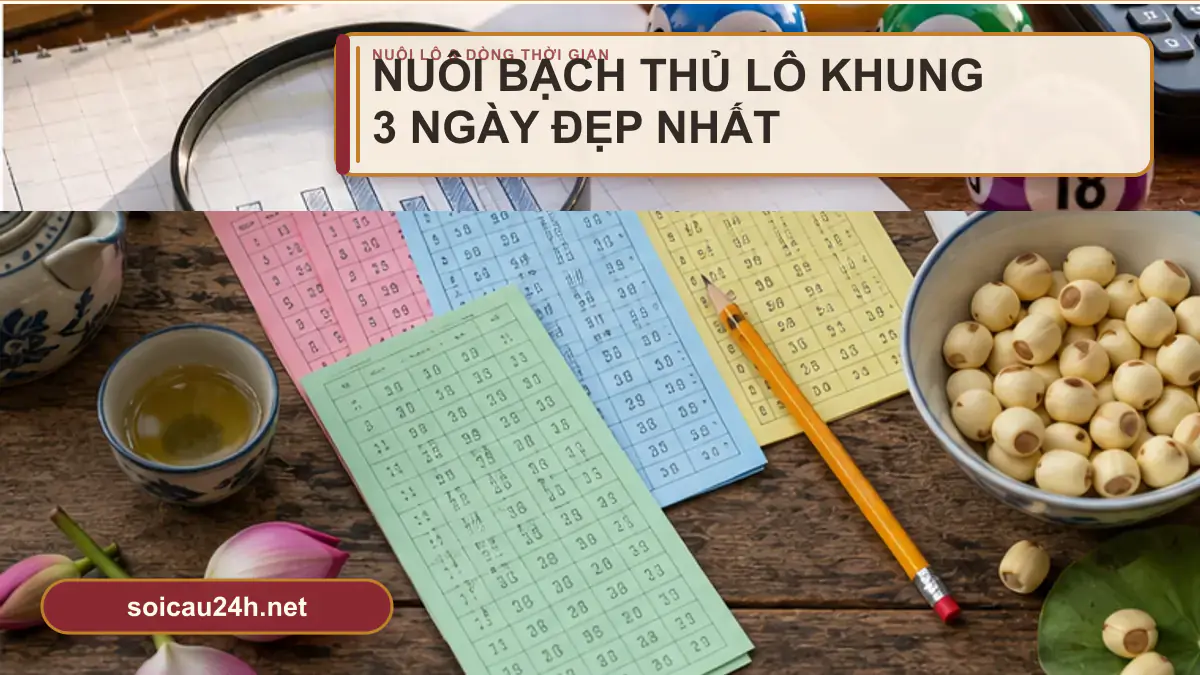 Minh họa nuôi bạch thủ lô khung 3 ngày đẹp nhất theo phong cách xổ số Việt Nam.
