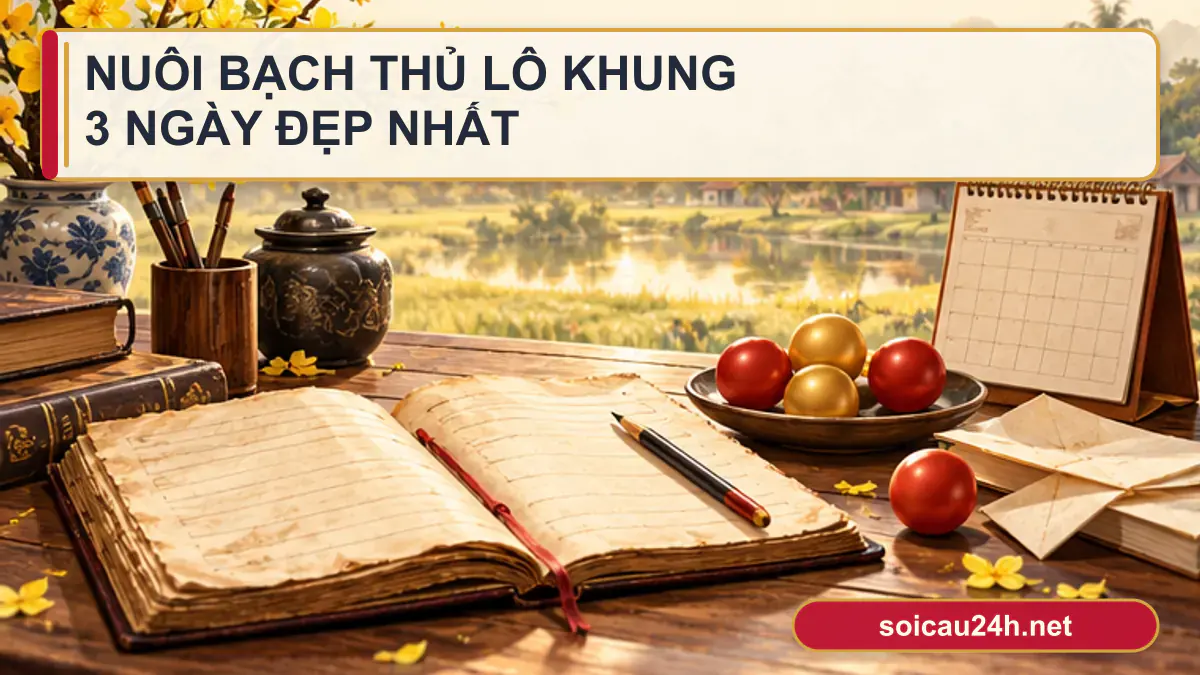 Minh họa nuôi bạch thủ lô khung 3 ngày đẹp nhất theo phong cách xổ số Việt Nam.