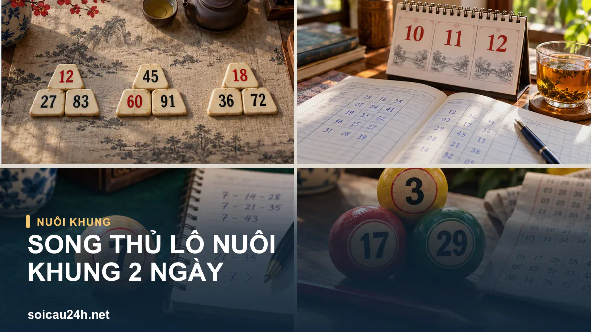 Ảnh lịch và sổ theo dõi minh họa Song thủ lô nuôi khung 2 ngày.