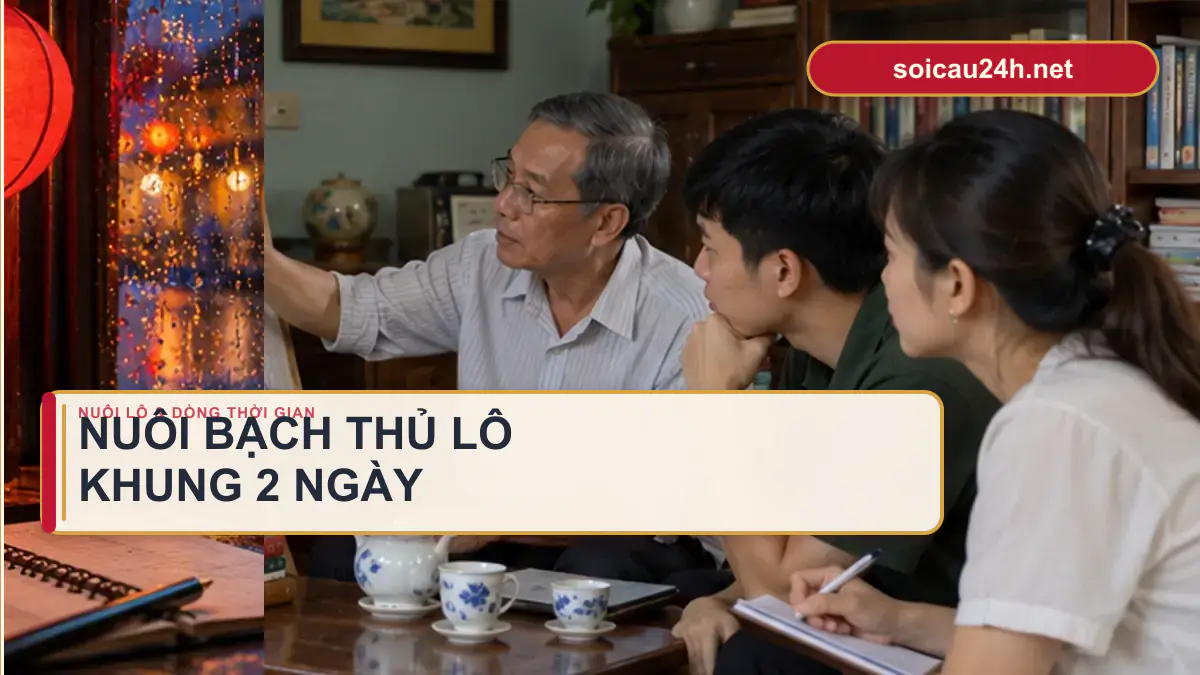 Minh họa nuôi bạch thủ lô khung 2 ngày theo phong cách xổ số Việt Nam.
