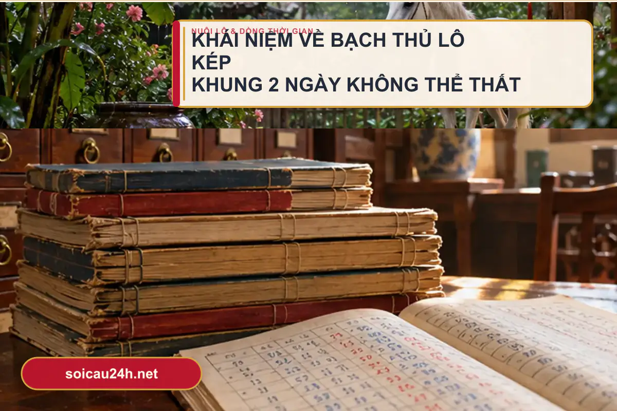 Sơ đồ minh họa khái niệm về Bạch thủ lô kép khung 2 ngày không thể thất bại.