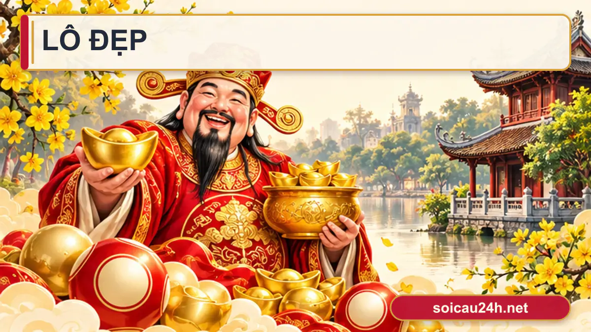 Minh họa lô đẹp theo phong cách xổ số Việt Nam.