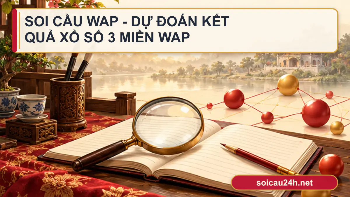 Minh họa soi cầu WAP - Dự đoán kết quả xổ số 3 miền wap theo phong cách xổ số Việt Nam.