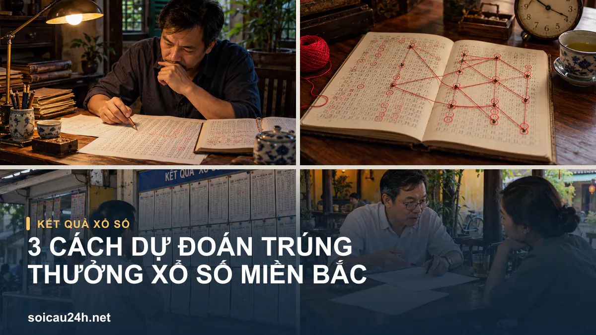Hình minh họa 3 cách dự đoán trúng thưởng xổ số Miền Bắc.