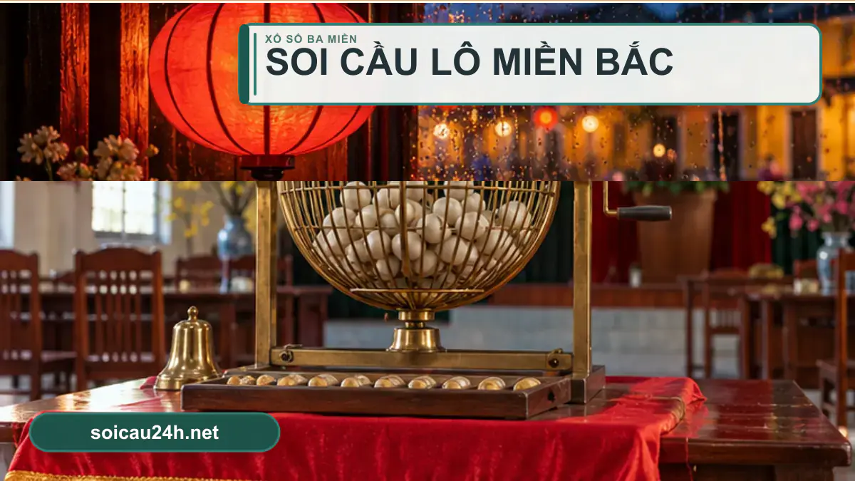 Minh họa soi cầu lô miền bắc theo phong cách xổ số Việt Nam.