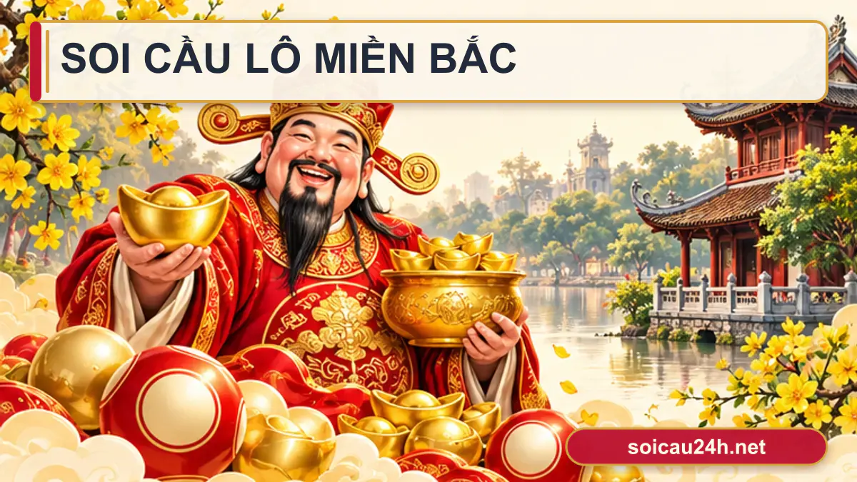 Minh họa soi cầu lô miền bắc theo phong cách xổ số Việt Nam.