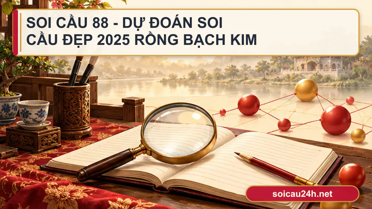 Minh họa soi cầu 88 - Dự đoán soi cầu đẹp 2025 rồng bạch kim theo phong cách xổ số Việt Nam.