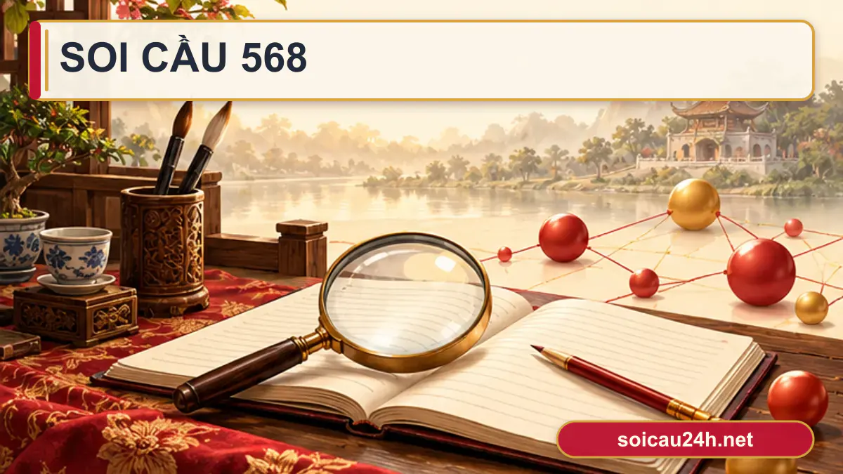 Minh họa soi cầu 568 theo phong cách xổ số Việt Nam.