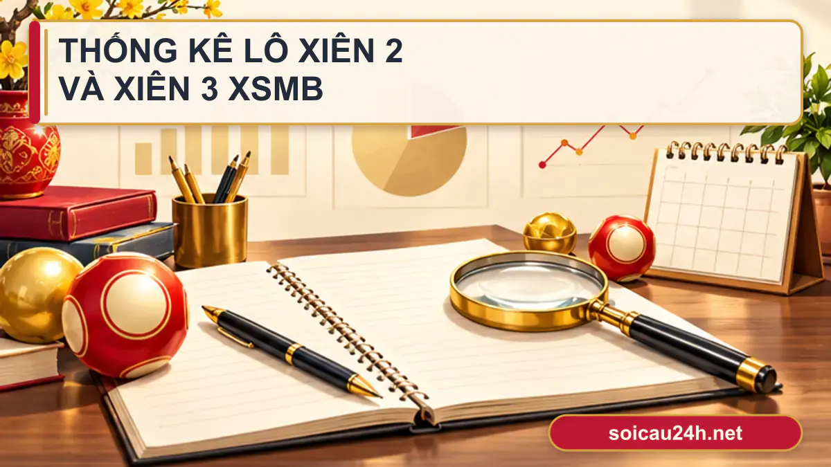 Minh họa thống kê lô xiên 2 và xiên 3 XSMB theo phong cách xổ số Việt Nam.